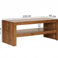 Wohnling Couchtisch „Durban“ 110x45 cm, Sheesham
