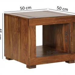 Wohnling Couchtisch „Sheesham“, 50x50 cm
