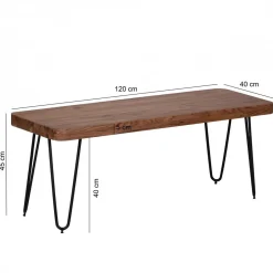 Wohnling Sitzbank 120x40x45 cm, Akazie