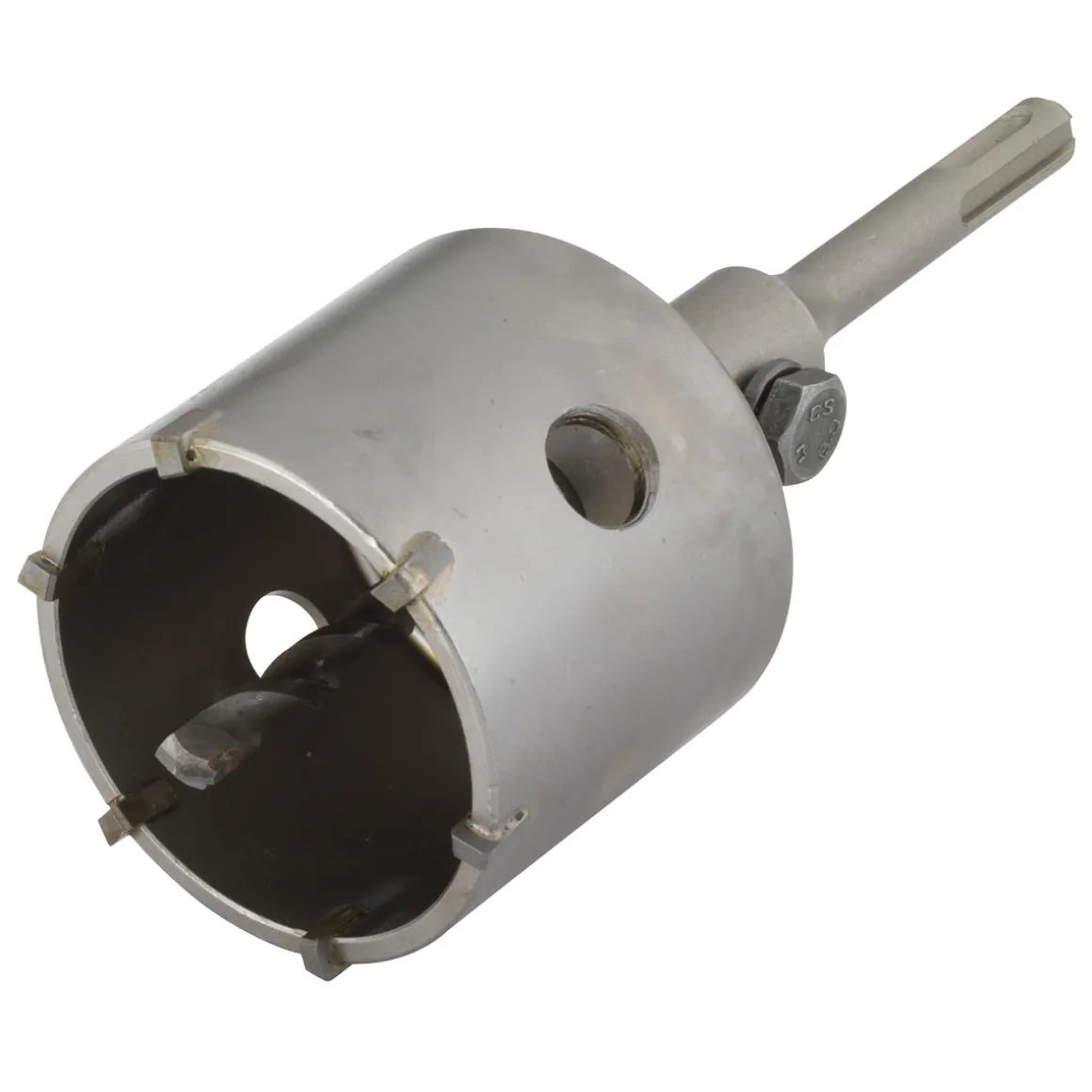 Wolfcraft Bohrkrone hartmetallbestückt mit Spanndorn SDS-plus Durchmesser 68 mm