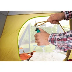 Wolfcraft Outdoormesser mit gezahnter Klinge und Köcher