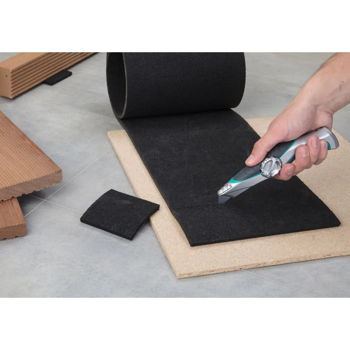 Wolfcraft Profi-Trapezklingen-Messer mit Feststehklinge