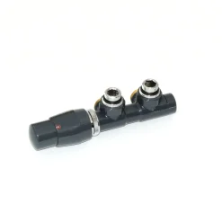 Ximax Heizkörper Zubehör Mittenanschlussgarnitur Twins Eck Eck-Ausführung 16 mm Anthrazit