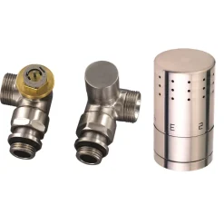 Ximax Heizkörper Zubehör Thermostatset Winkelform Typ SX Winkeleck 15 mm Edelstahl