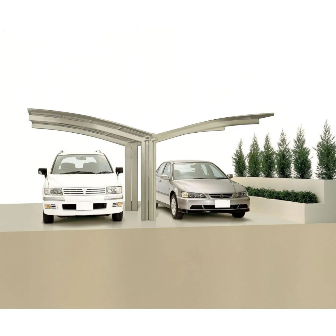 Ximax Carport Alu Portoforte 60 Edelstahl-Look Y-Ausführung