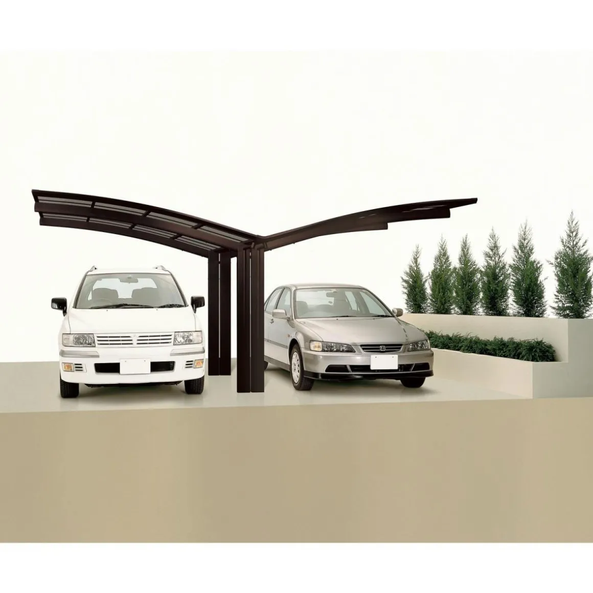 Ximax Carport Alu Portoforte 60 Mattbraun Y-Ausführung