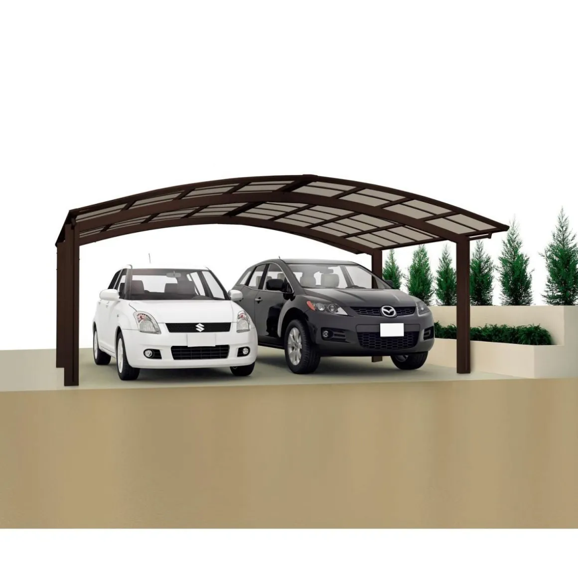 Ximax Carport Alu Portoforte 110 M-Ausführung Mattbraun