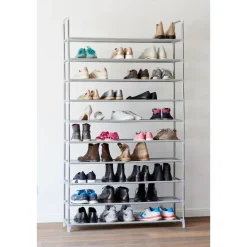XXXL Schuhregal mit 10 Ablageböden variabel steckfertig