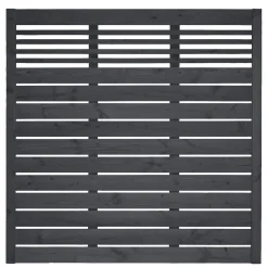 Zaunserie Aalborg Grundelement 180 x 180 cm Fichte anthrazit lasiert