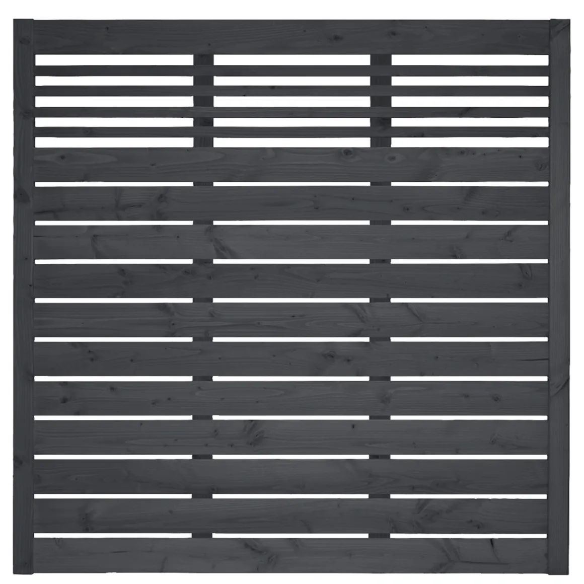 Zaunserie Aalborg Grundelement 180 x 180 cm Fichte anthrazit lasiert