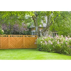 Zaunteil Ornament geölt 180 x 180 cm